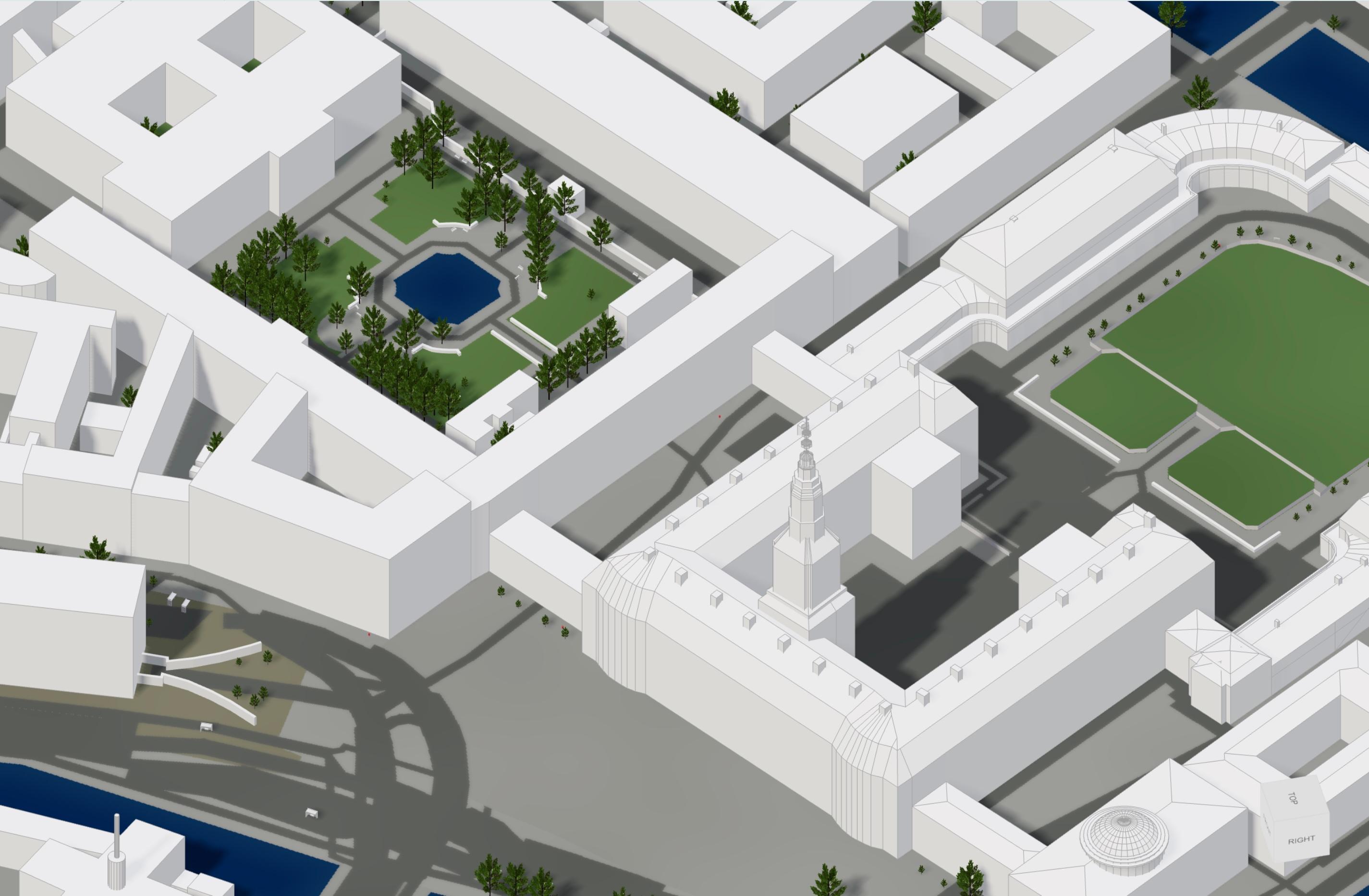 3D city model render of Denmark