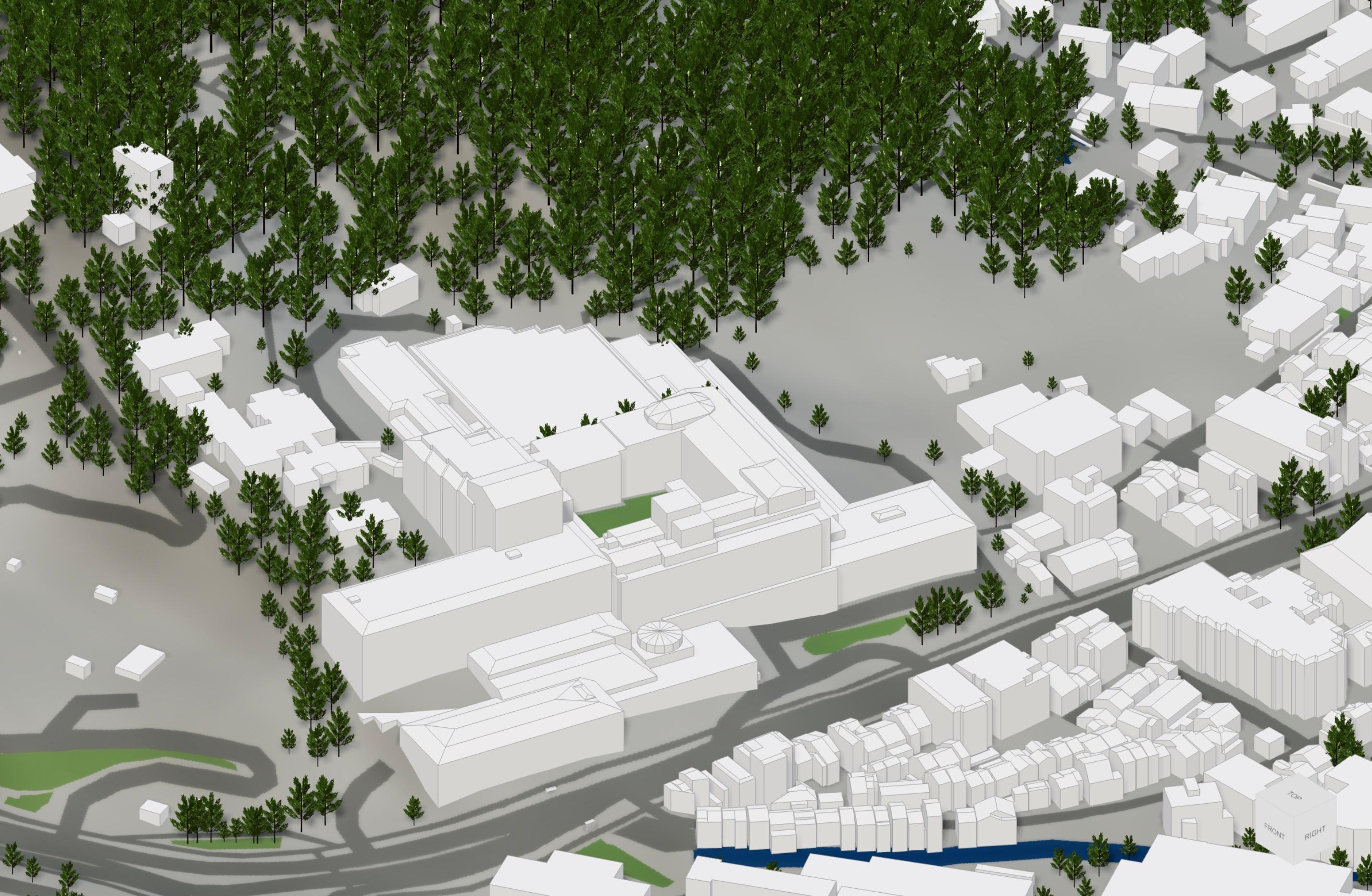 3D city model render of Japan