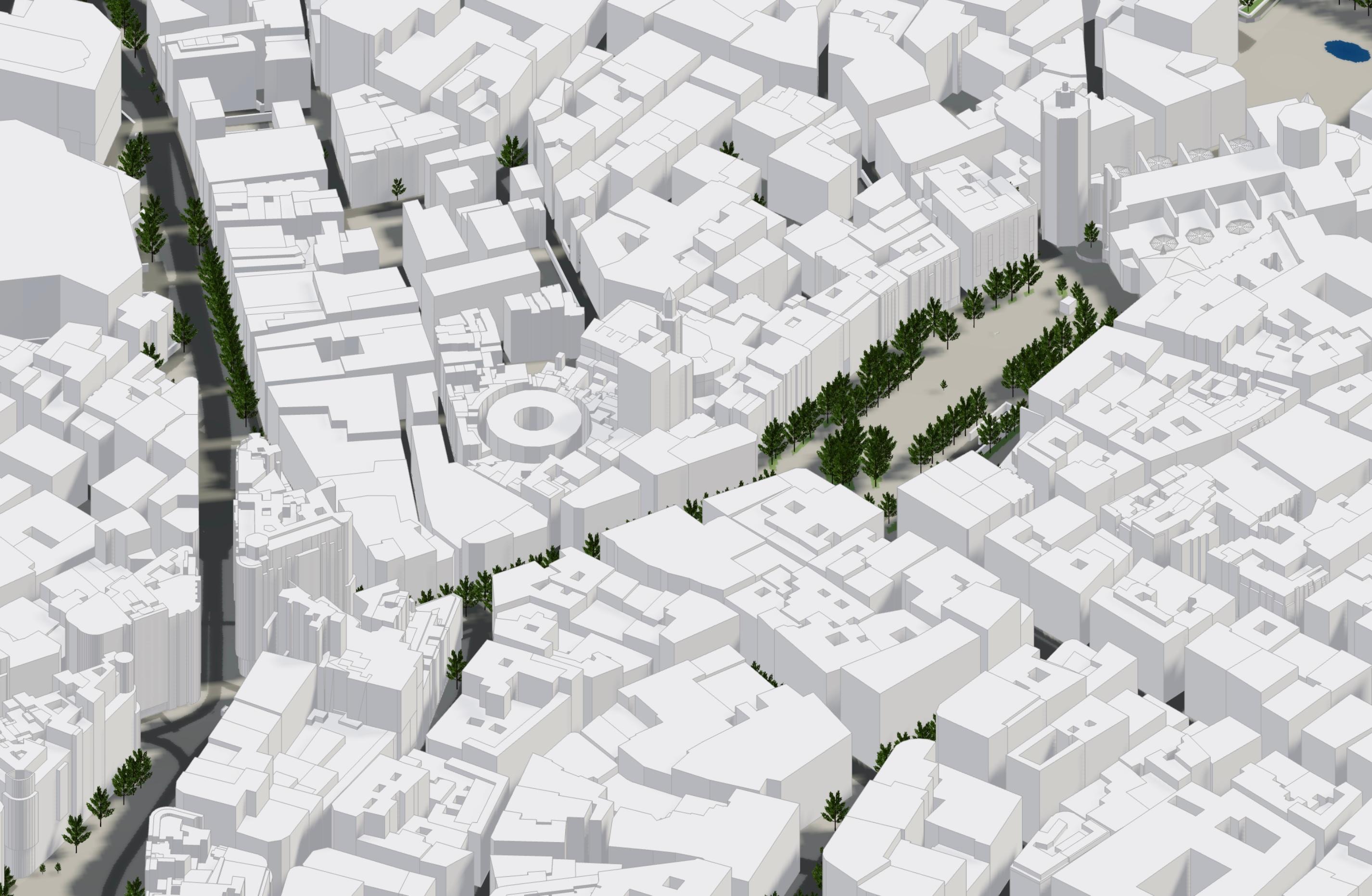 3D city model render of Spain