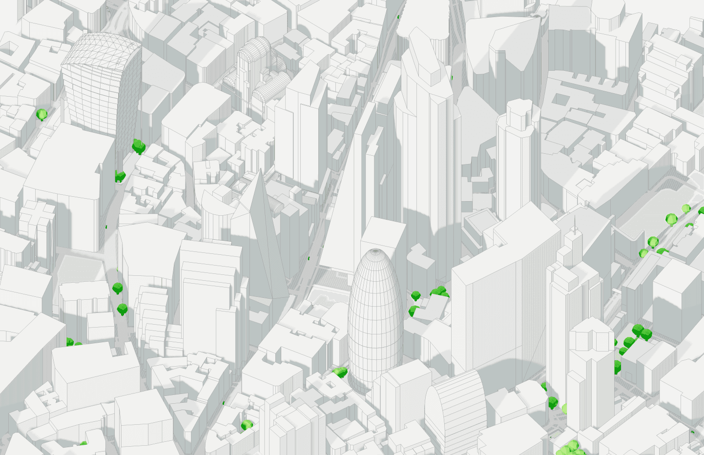 3D city model render of United Kingdom