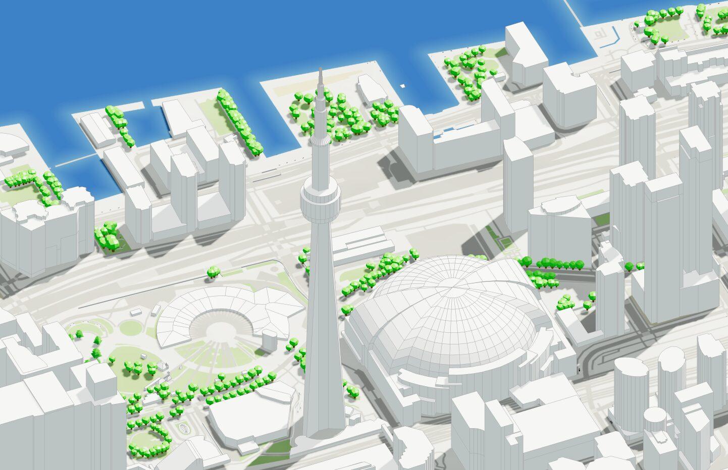 3D city model render of Canada