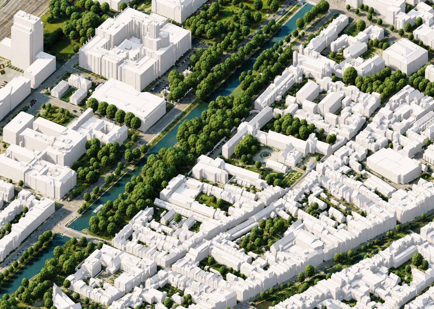 3D city model render of the Netherlands