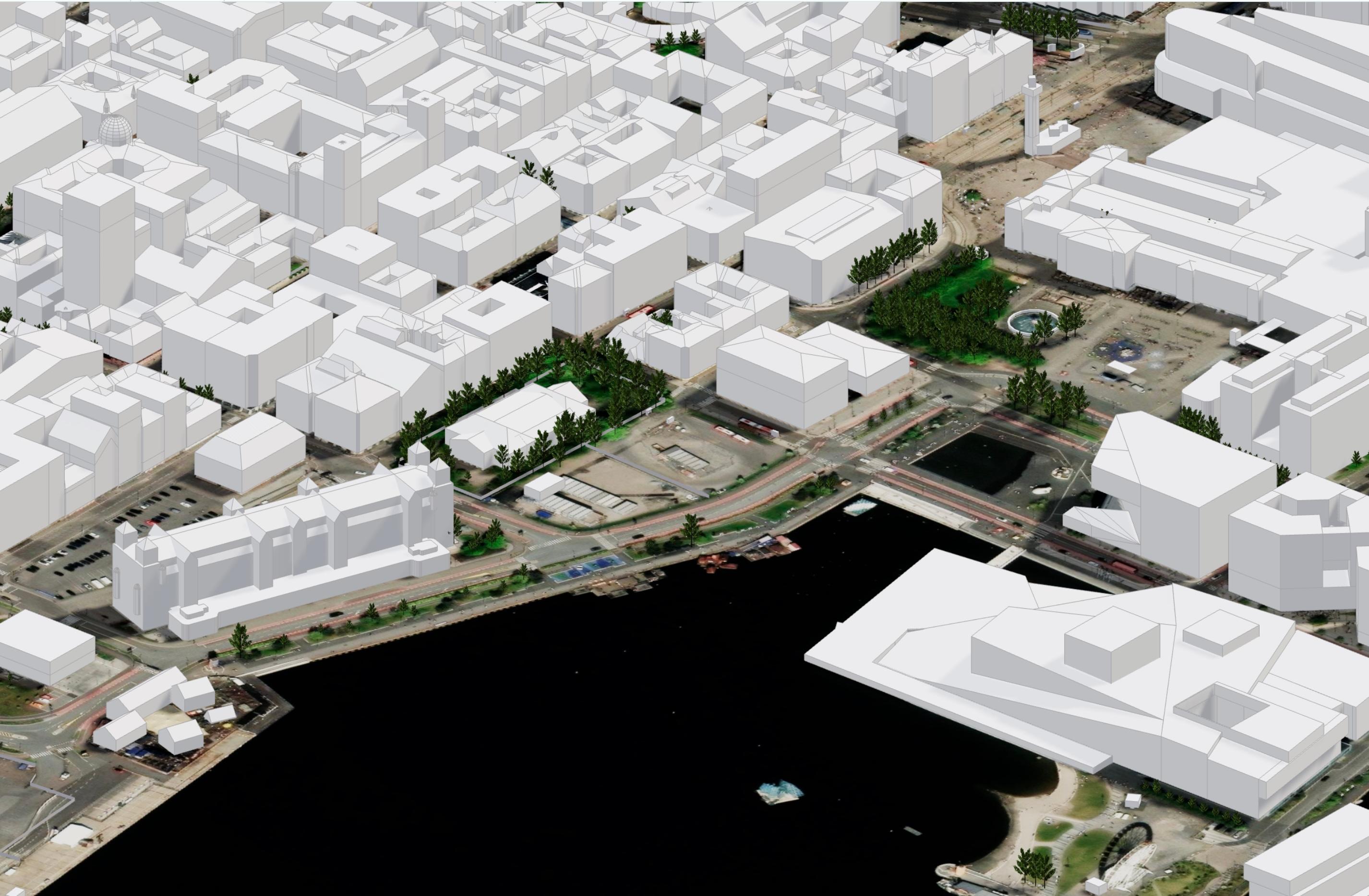 3D city model render of Norway