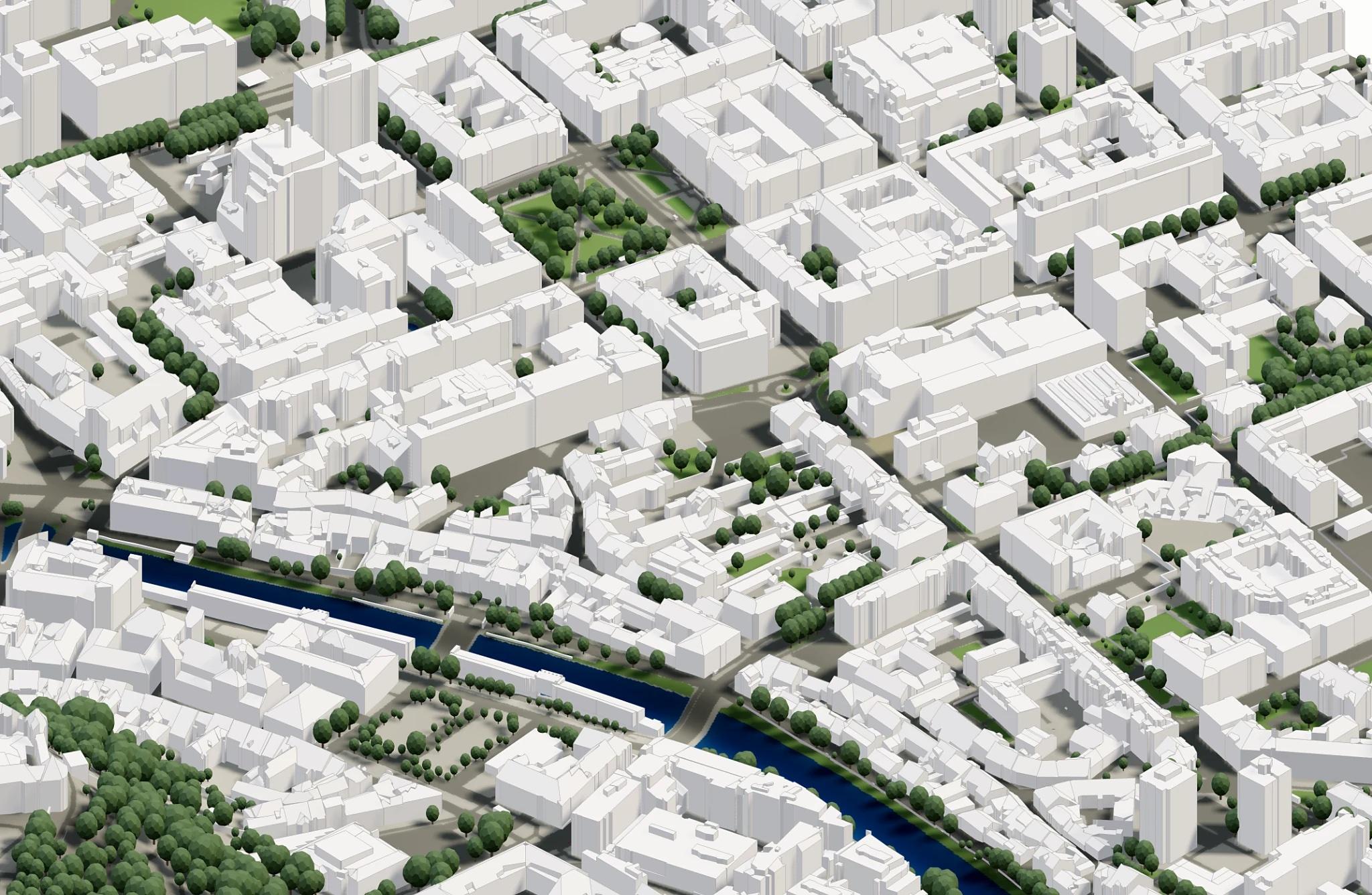 3D city model render of Slovenia